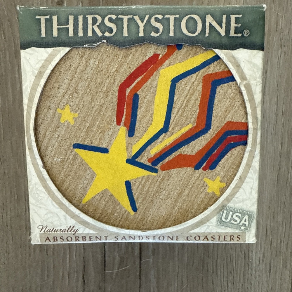 THIRTYSTONE Stars Set of 4 Sandstone Coasters NOS